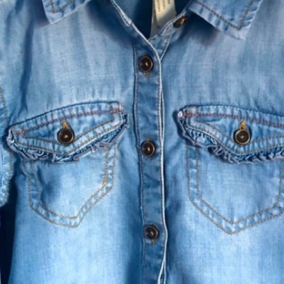 Matilda Jane Lyles Chambray Denim Button Down Shirt. Long Sleeve. Size 4. EUC. - Picture 8 of 15